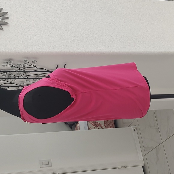 2 for 1 New Fuchsia Sleeveless Cutout Front Top Olive Green Smocked Babydoll XL - Picture 5 of 12